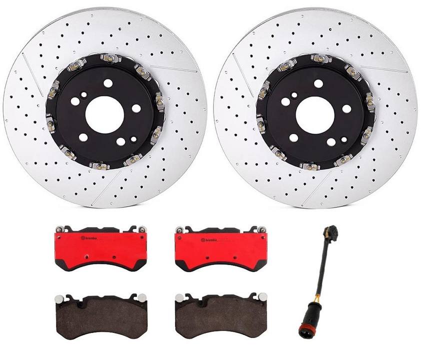 Mercedes Brakes Kit - Brembo Pads and Rotors Front (360mm) (Ceramic) 008420412028 - Brembo 1513722KIT